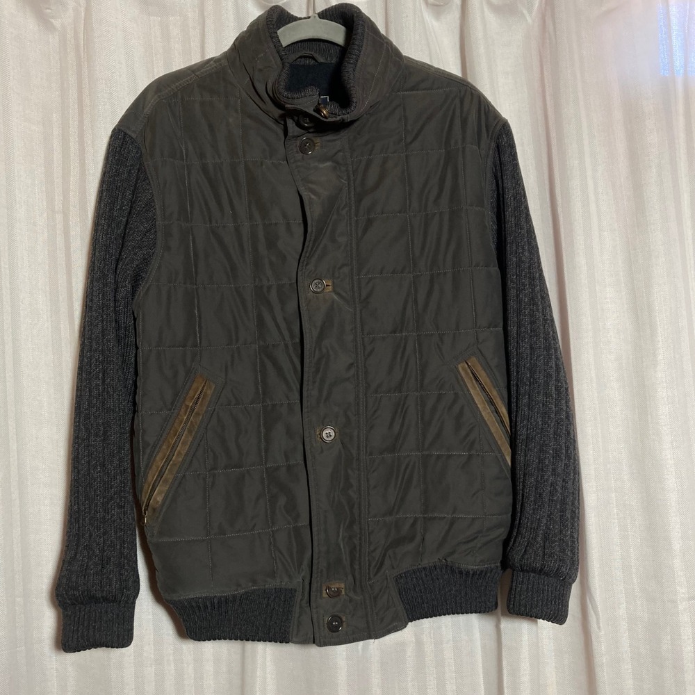 Paul & Shark Yachting Men Quilted Knit Bomber Jacket Gray Valtherm Made in Italy
